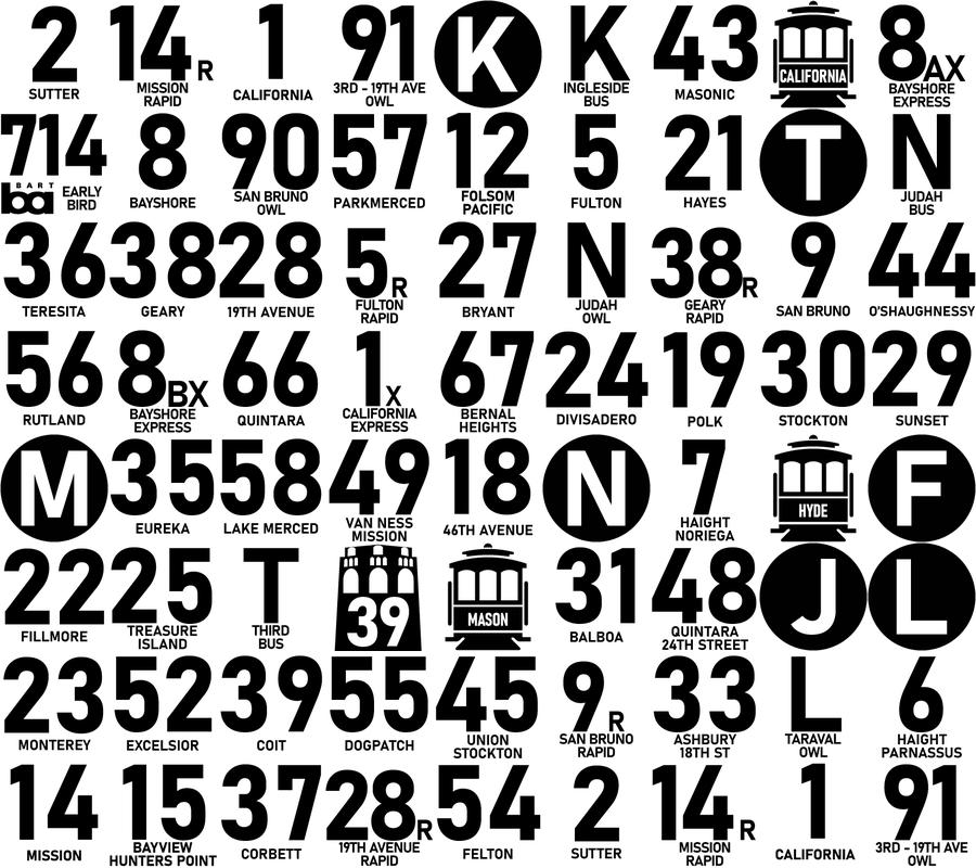 Bitmaps of all the bus route logos