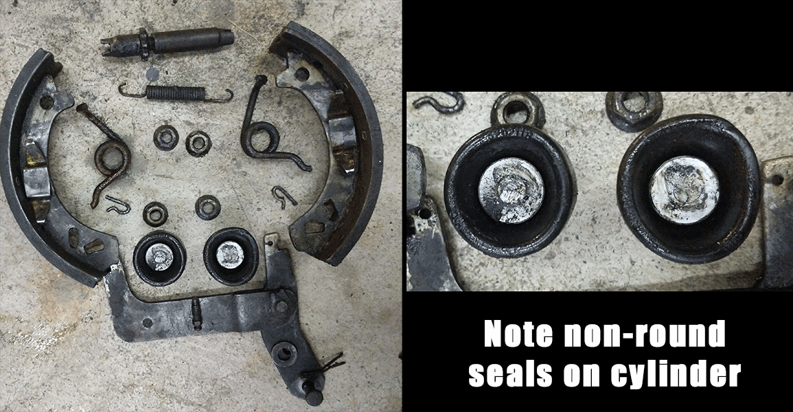 rear brake disassembly, inspection of seals