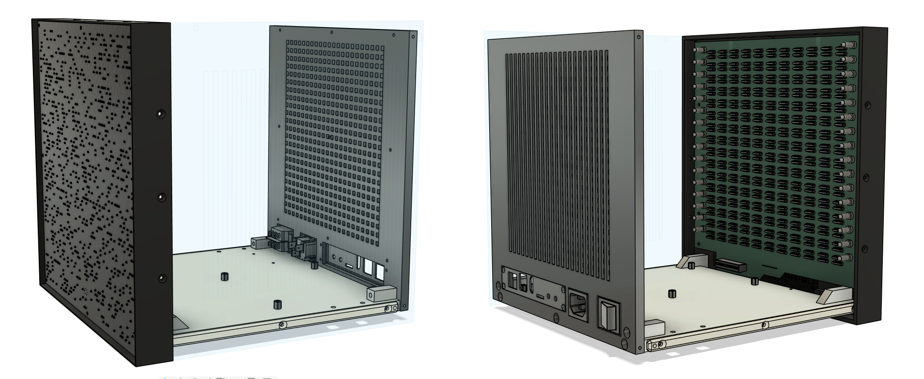 2-view of the chassis, showing the LED panel, ports, and backplane