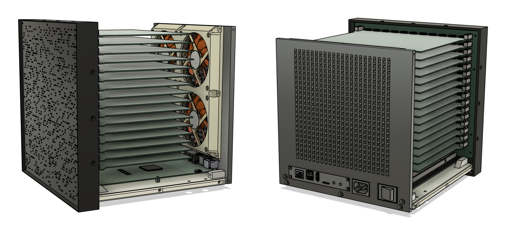 2-view of the chassis, loaded with boards and fans