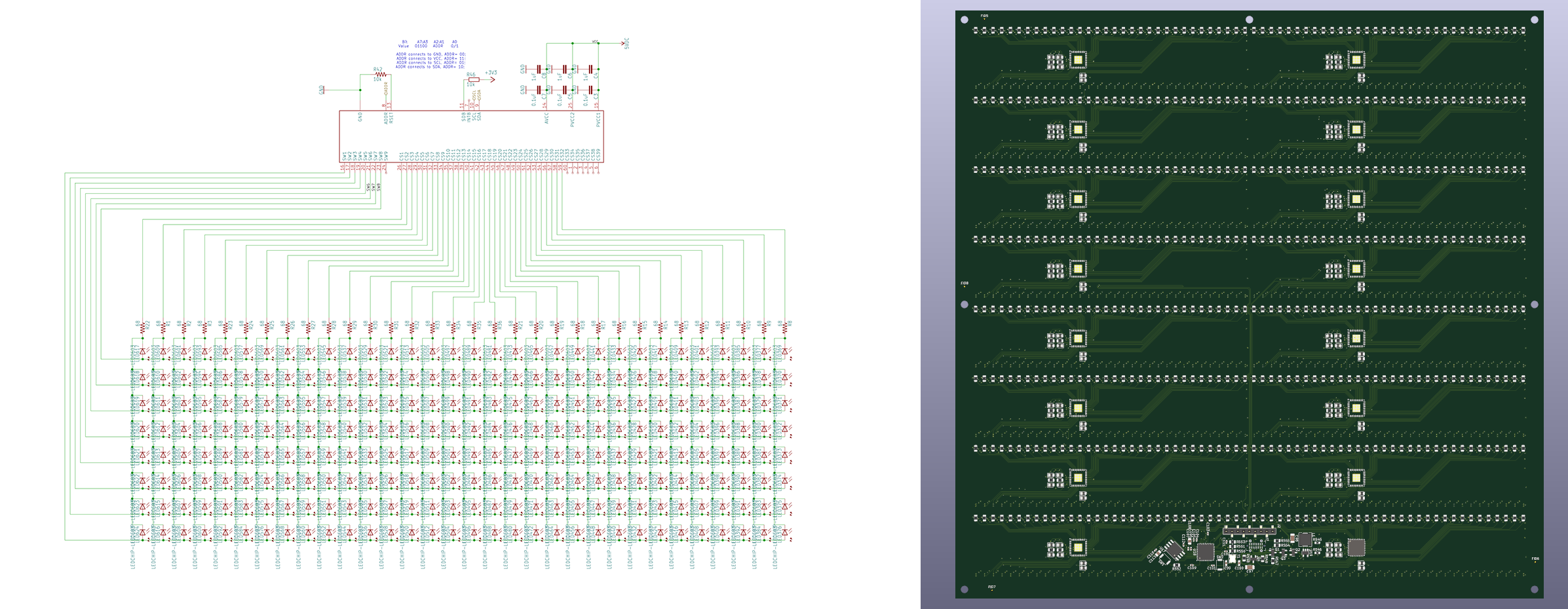 Schematic and PCB of the LED array