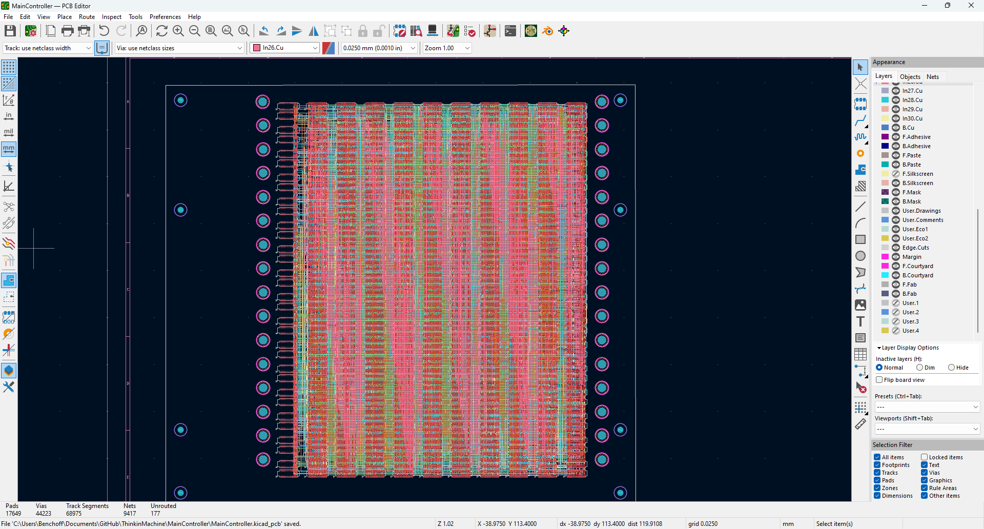 Routed board imported into KiCad