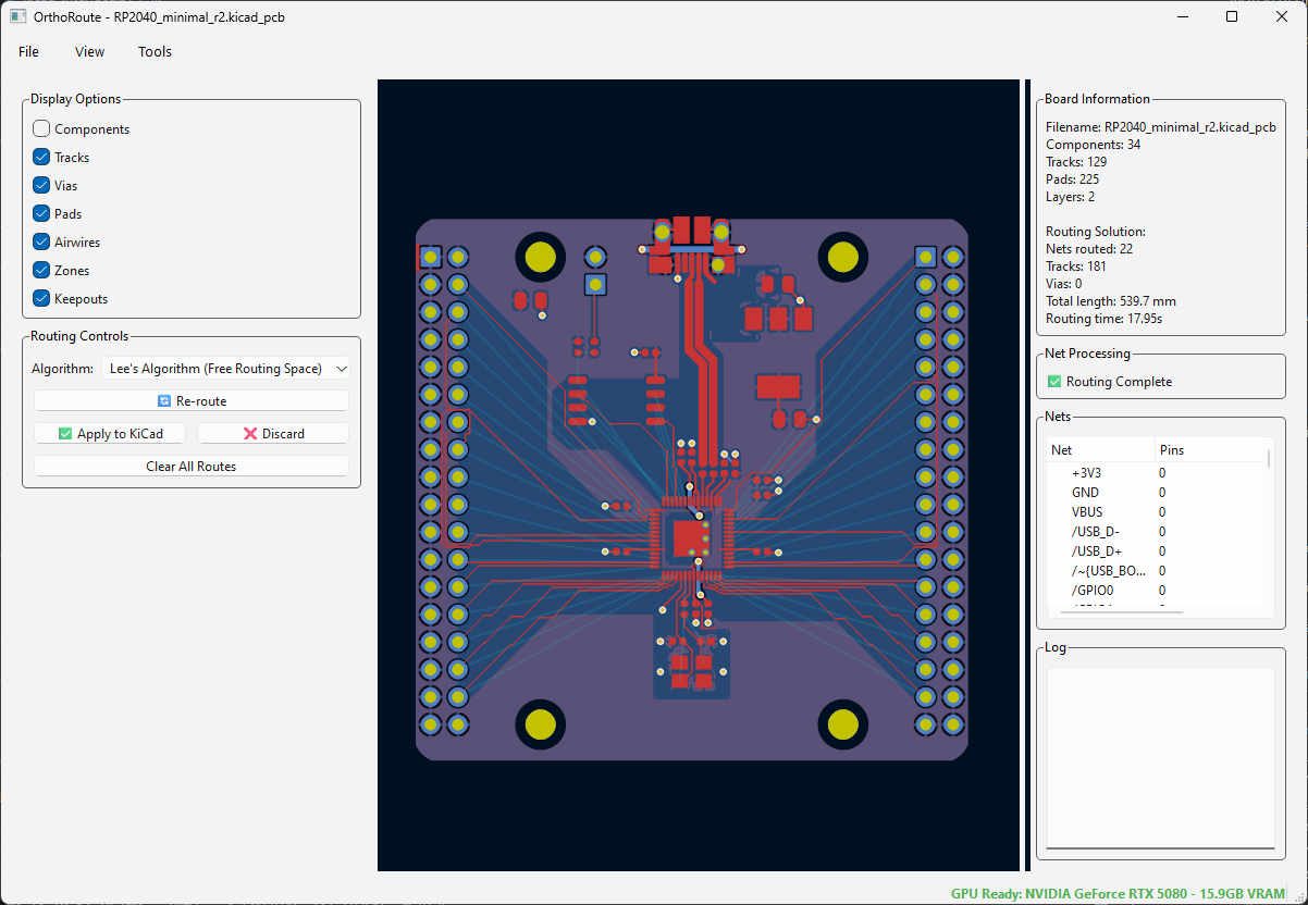A poorly routed RP2040 board
