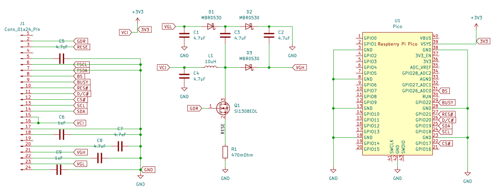 Schematic for the Epaper driver