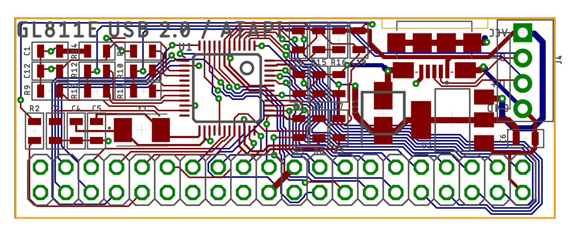 Eagle PCB of IDE adapter